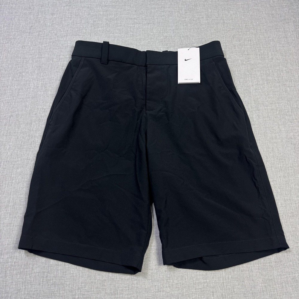 Nike Dri-FIT Golf Shorts Mens 30 Black Athletic Microfiber Quick Dry 9 Inseam
